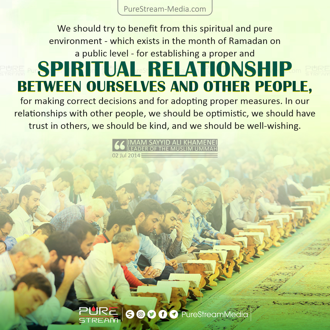 We should try to benefit from this spiritual…