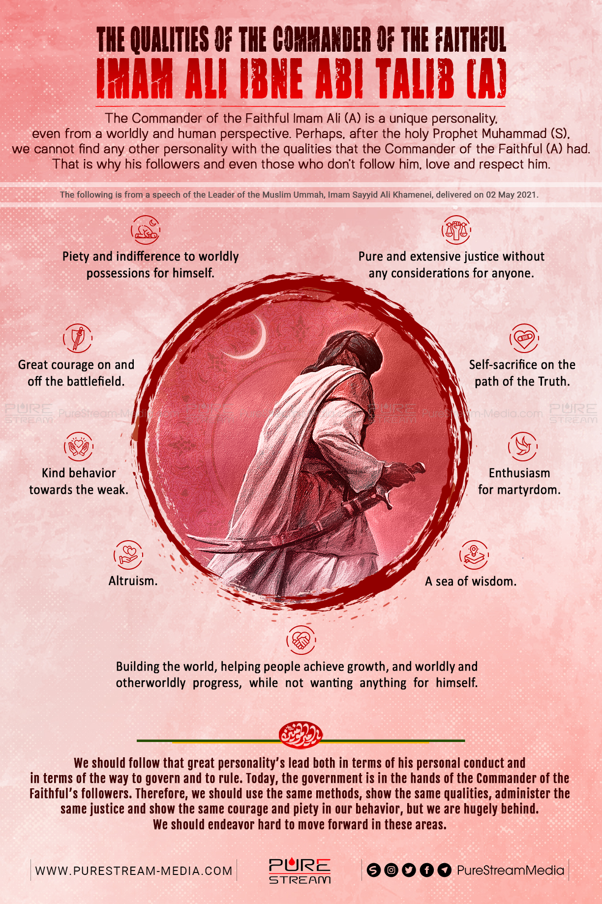 The Qualities of the Commander of the Faithful Imam Ali ibne Abi Talib (A) | Infographic