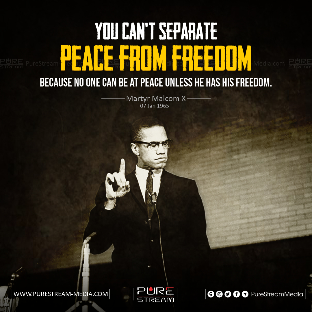 You can’t separate peace from freedom…