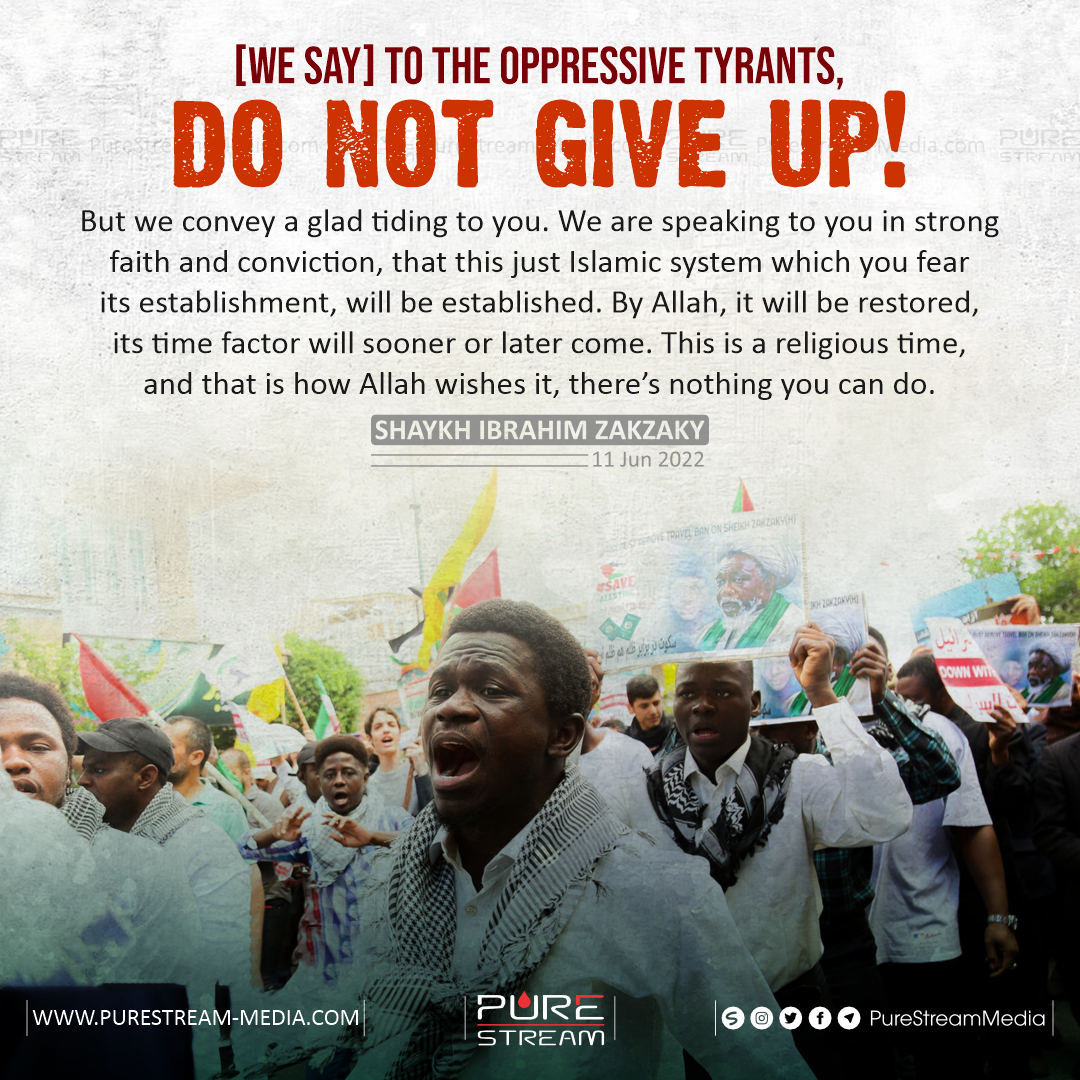 [We say] to the oppressive tyrants…