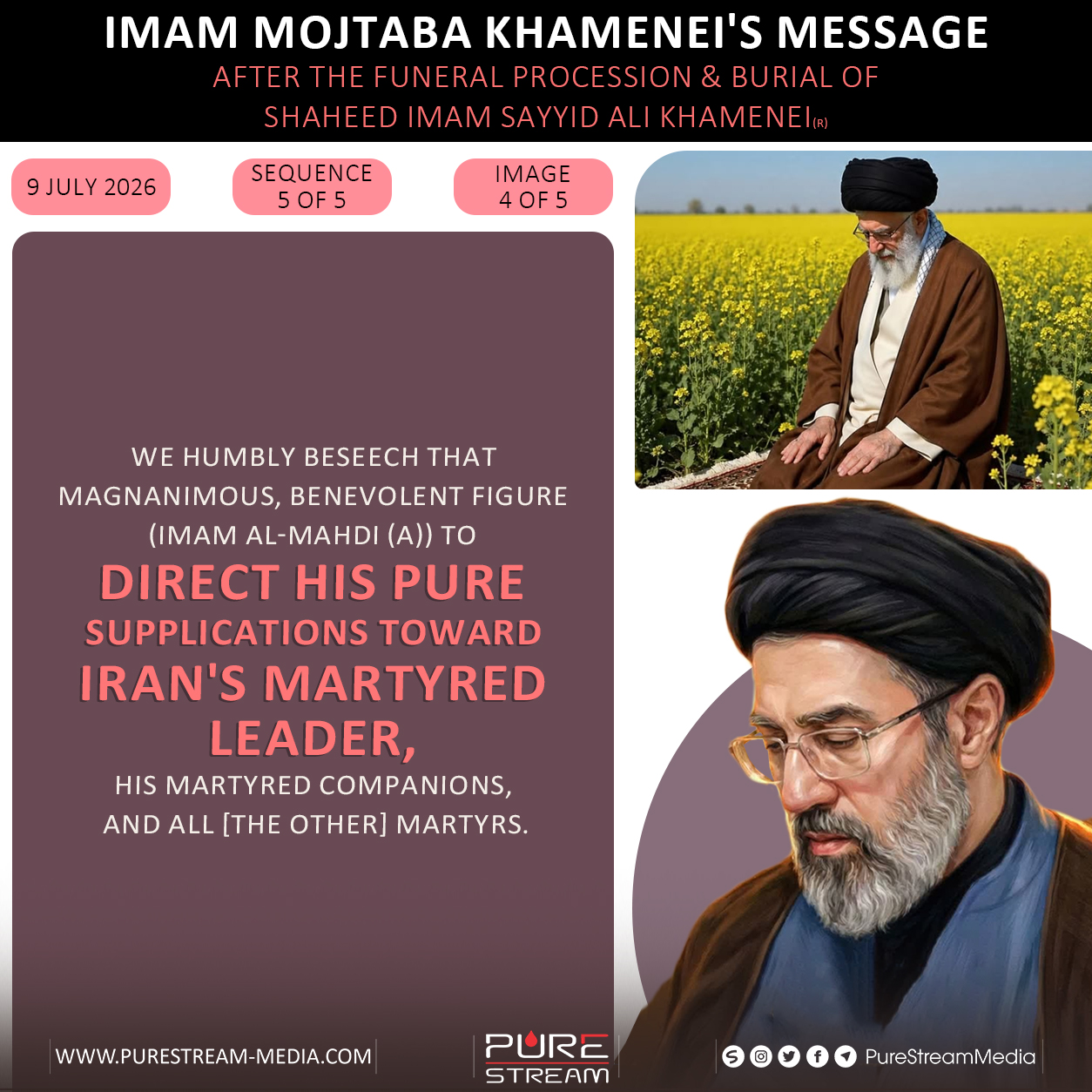 [SEQ #5] Imam Mojtaba Khamenei’s Message After The Funeral Procession & Burial Of Shaheed Imam Sayyid Ali Khamenei (R)