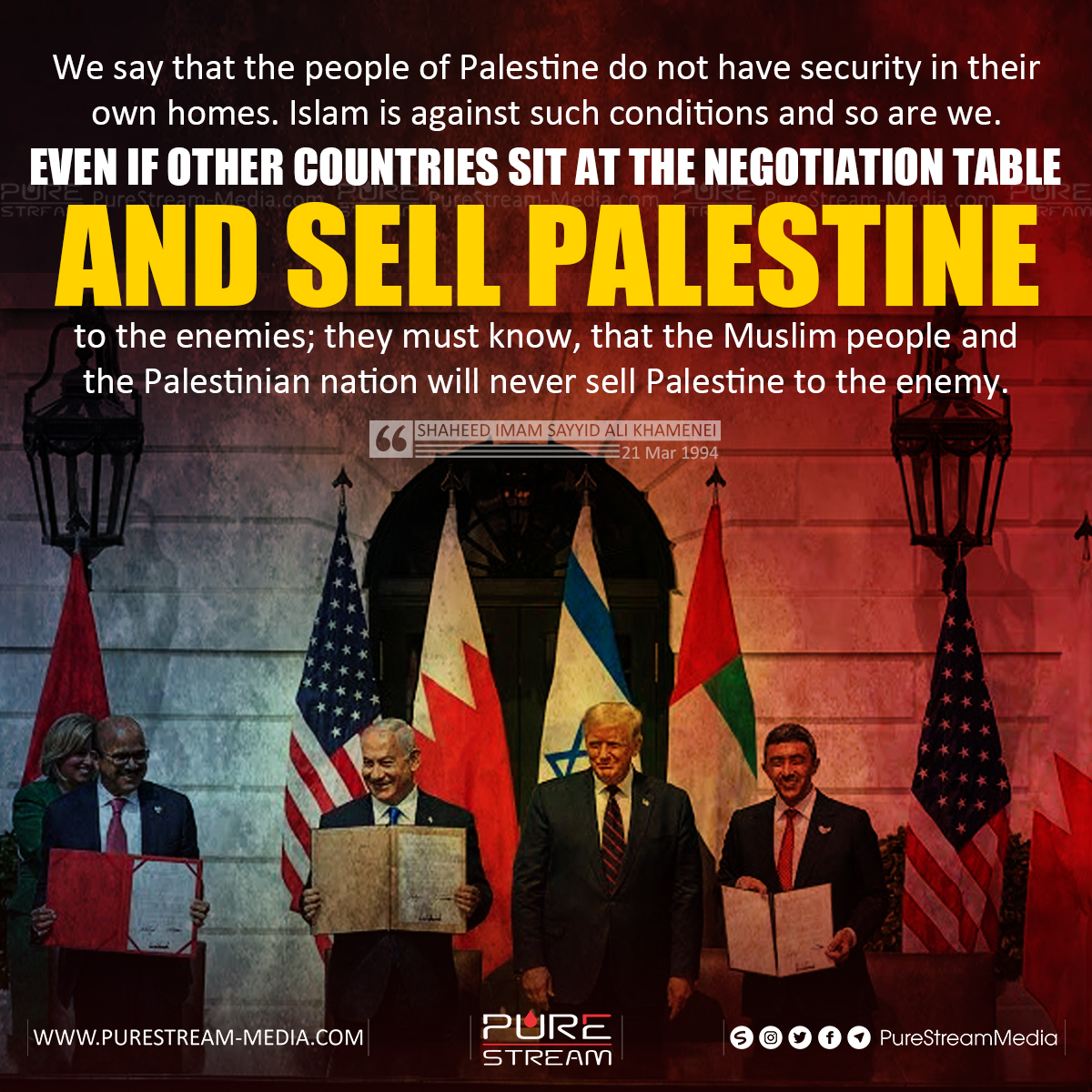 We say that the people of Palestine do not have security in…